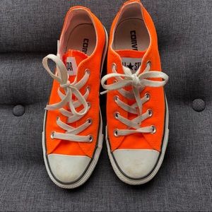 Neon orange Converse All Stars